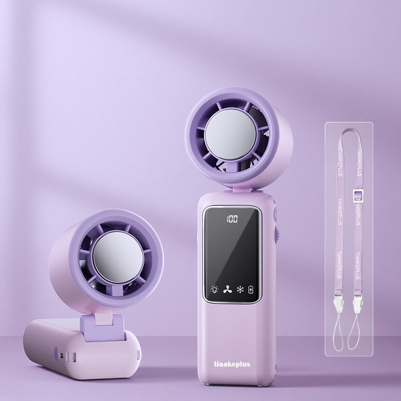Tiankeplus TF50 TEC Cooling Portable Fan (9000mAh, Handheld/Desktop/Neck Fan, Built-in USB Power Bank & Flashlight)