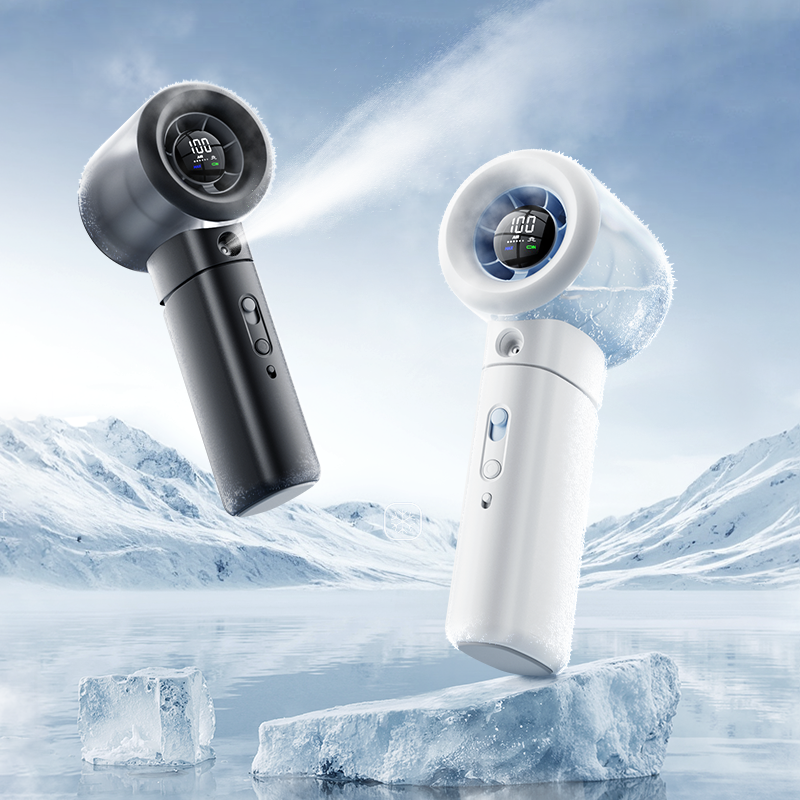 Tiankeplus Jet 20 Pro High-Speed Mist Cooling Fan (Turbo Airflow + Cool Mist, 30° Adjustable, Handheld/Desktop Use)