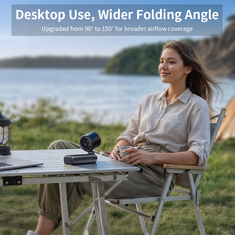 Tiankeplus TF50 TEC Cooling Portable Fan (9000mAh, Handheld/Desktop/Neck Fan, Built-in USB Power Bank & Flashlight)