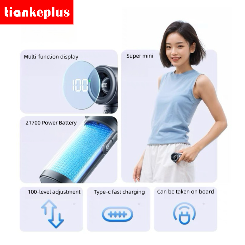 Tiankeplus Jet 10 Portable Jet Fan (Strong Jet Airflow, Fast Cooling, 4000mAh Battery)
