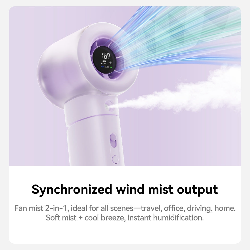 Tiankeplus Jet 20 Pro High-Speed Mist Cooling Fan (Turbo Airflow + Cool Mist, 30° Adjustable, Handheld/Desktop Use)