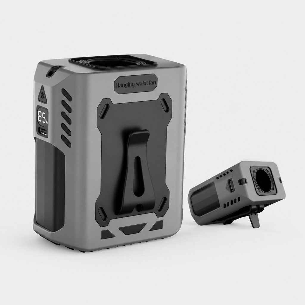 Tiankeplus 8000mAh Outdoor Waist Fan (High-Speed Turbo Cooling, Built-in Flashlight)