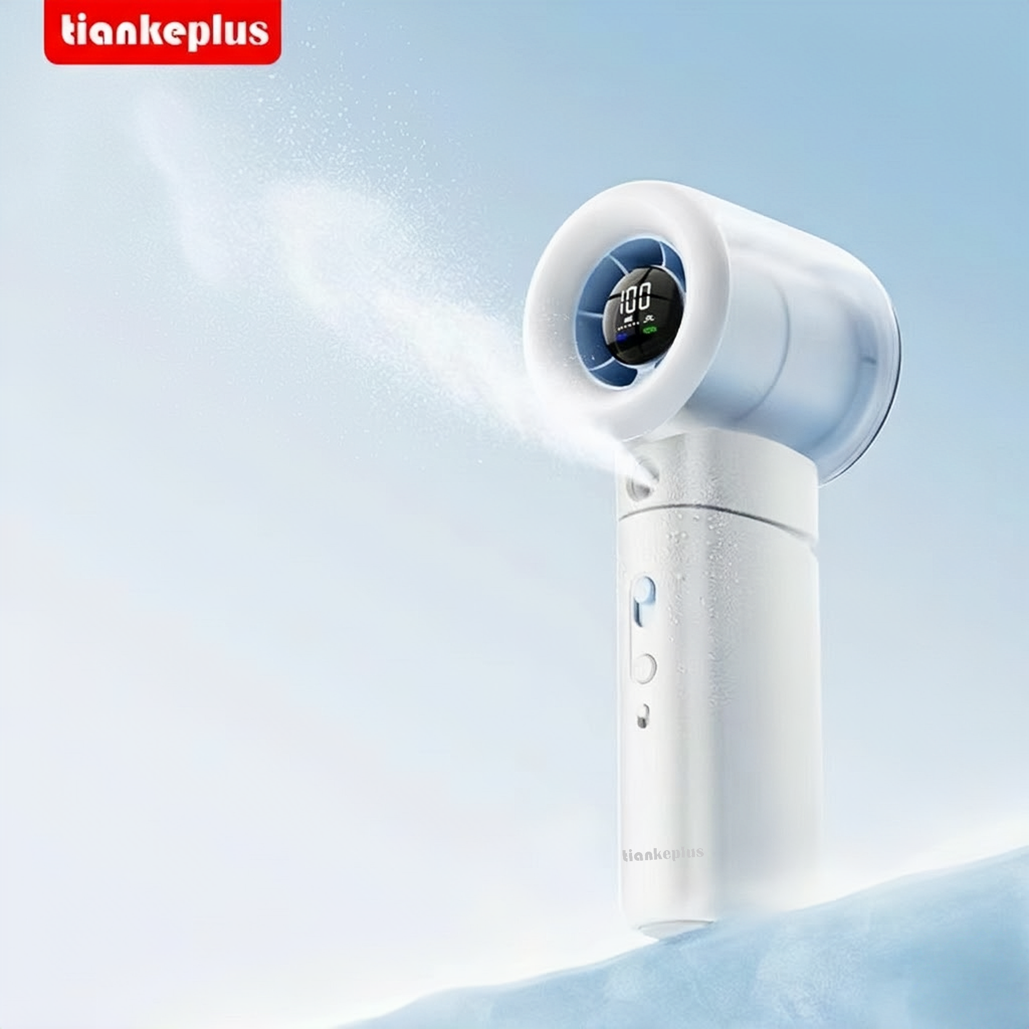 Tiankeplus Jet 20 Pro High-Speed Mist Cooling Fan (Turbo Airflow + Cool Mist, 30° Adjustable, Handheld/Desktop Use)