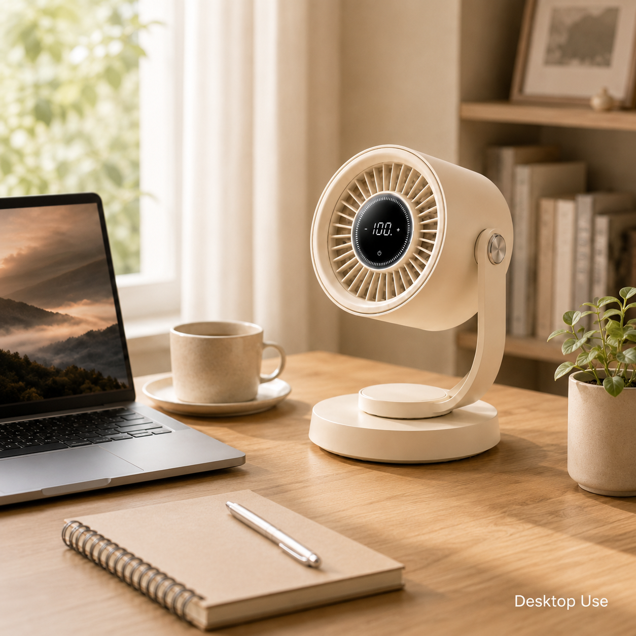 Tiankeplus Floating Desktop Turbo Fan (90° Auto Oscillation, 270° Adjustable Angle, Quiet Comfort Air Circulation)